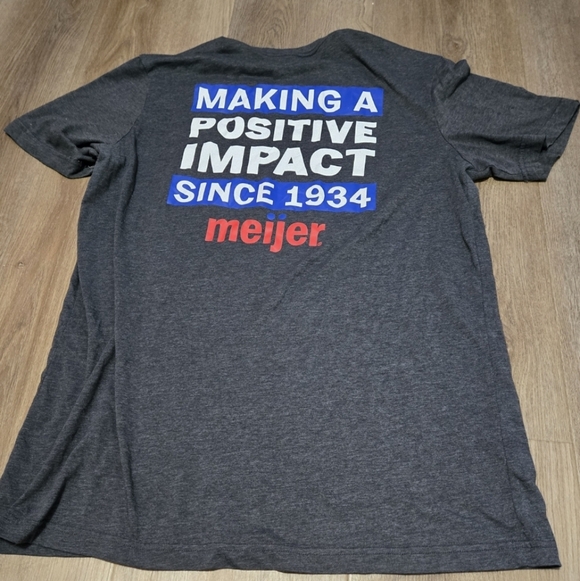 Meijer Grocery Store Stronger Together Work Shirt T-Shirt Size XL 2 Sided - Picture 2 of 6